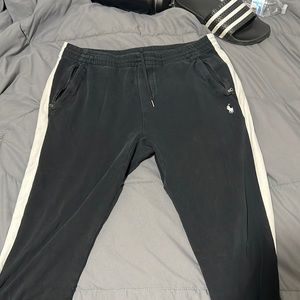 Polo Ralph Lauren black sweatpants with white stripe on both sides